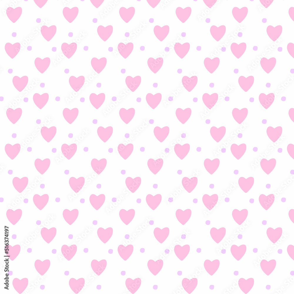 Seamless pattern with hand drawn hearts and dots. Texture for textile, wrapping paper,for the children's clothing, design wall art, kid's products and room decor. Vector illustration Seamless pattern with hand drawn hearts and dots. Texture for textile, wrapping paper,for the children's clothing, design wall art, kid's products and room decor. Vector illustration