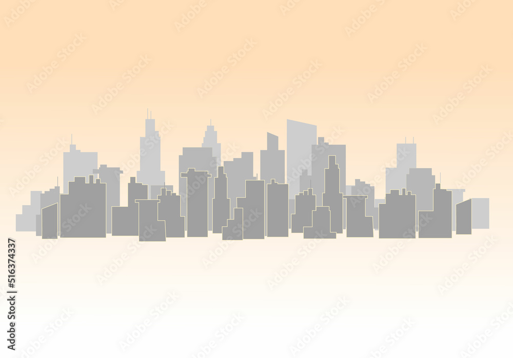 Cityscape background. The background is a silhouette of the city for a website or banner. Concept for a car rentals website for around the world.Vector illustration