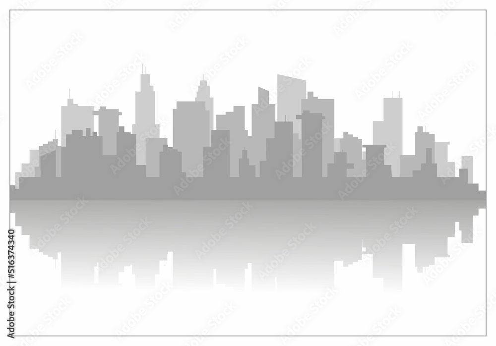 Modern City Skyline Design. Vector silhouette.The background is a silhouette of the city for a website or banner. Concept for a car rentals website for around the world