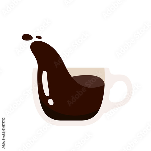 Hot coffee mug vector. Popular drink menu in the cafe For drinking to wake up in the morning