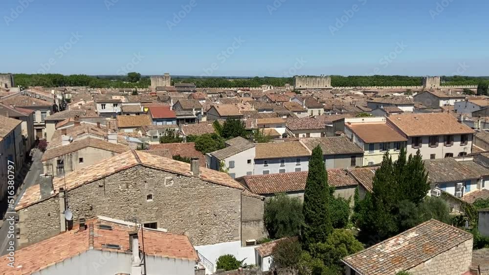 Paysage urbain, cité médiéval à Aigues-Mortes, Occitanie Paysage urbain, cité médiéval à Aigues-Mortes, Occitanie