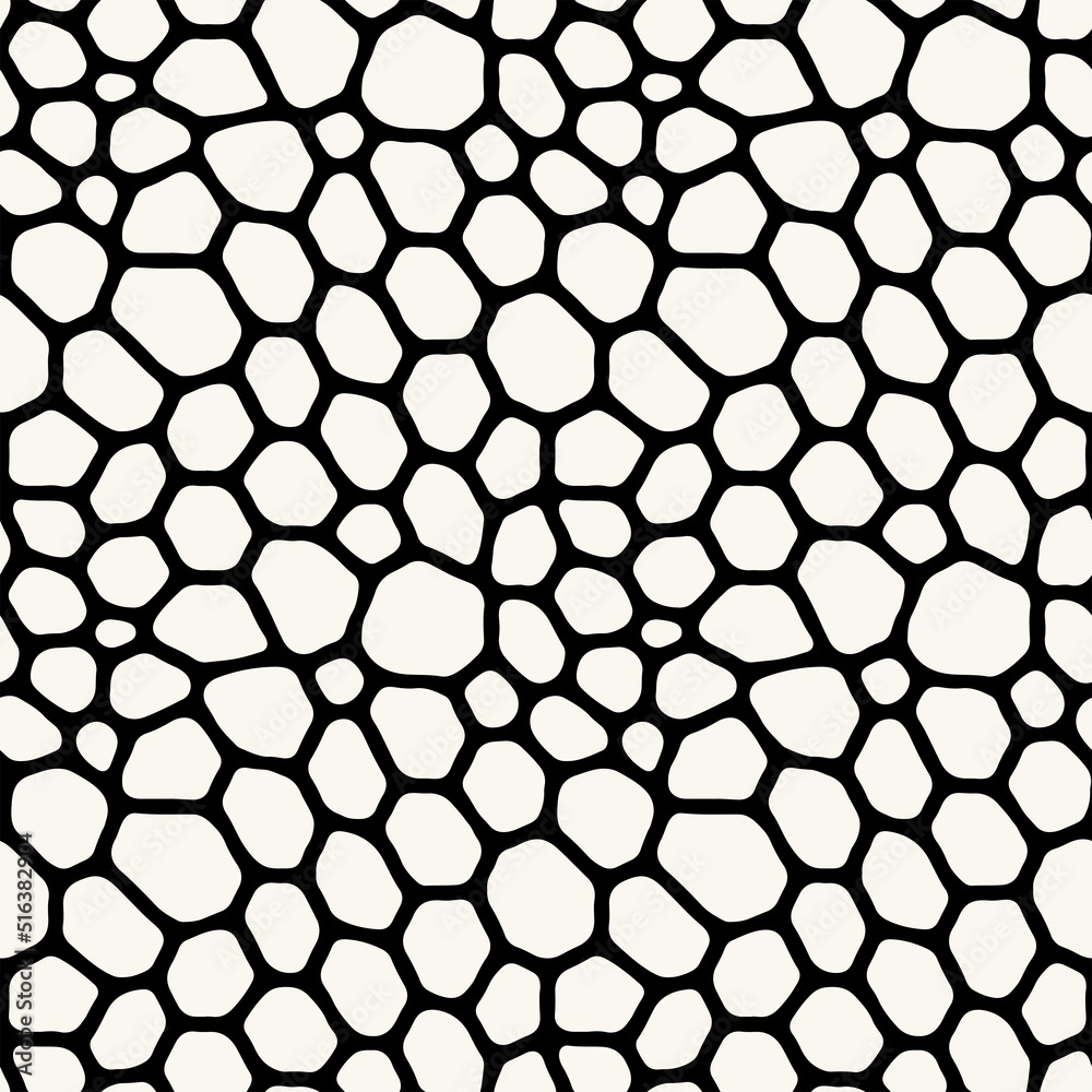 Vector seamless pattern. Monochrome organic shapes. Stylish structure of natural spots. Hand-drawn abstract background. Can be used as a swatch. Spotty monochrome print. Vector seamless pattern. Monochrome organic shapes. Stylish structure of natural spots. Hand-drawn abstract background. Can be used as a swatch. Spotty monochrome print.