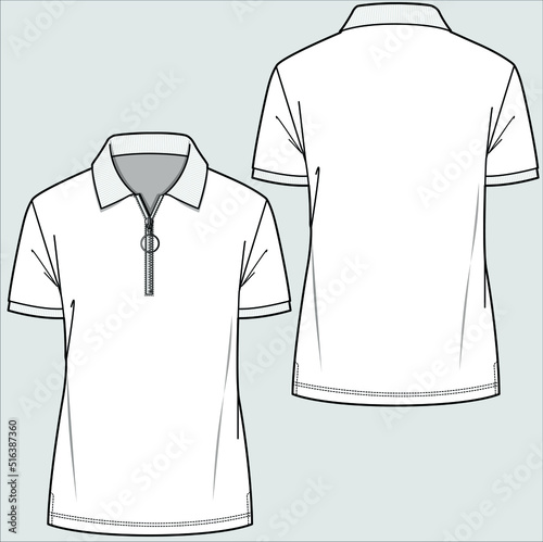 CASUAL SHORT SLEEVES POLO TEES FOR WOMEN AND TEEN GIRLS IN EDITABLE VECTOR FILE
