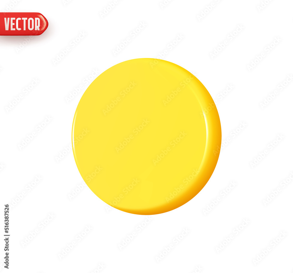 Gold coin. Yellow Money change. Realistic 3d design In plastic cartoon style. Icon isolated on white background. Vector illustration