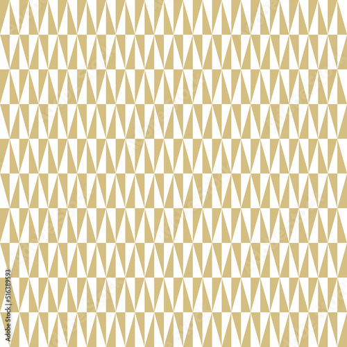 Fototapeta Naklejka Na Ścianę i Meble -  Geometric pattern with golden and white triangles. Geometric modern ornament. Seamless abstract background