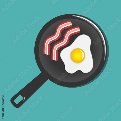 Breakfast. Fried eggs and bacon