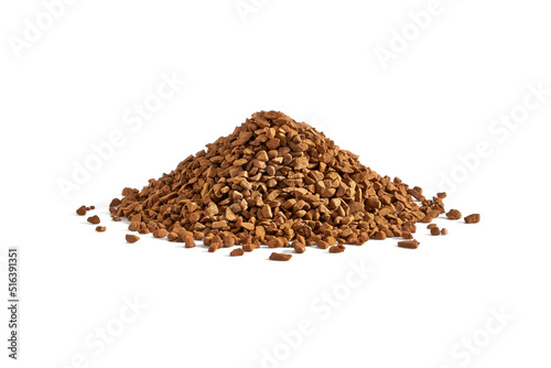 Wallpaper Mural Roasted instant coffee grains isolated in a white background. Organic natural roast grain background with copy space for text, top view. Close up beans flat lay. Healthy food macro concept. Torontodigital.ca