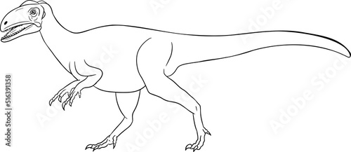 Hand drawn dinosaurs. Vector prehistoric animals illustration. Coloring book with dinosaurs