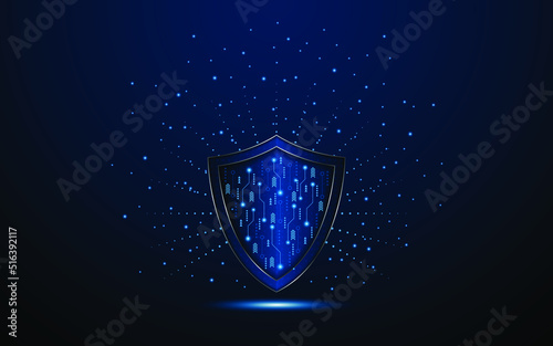 Wallpaper Mural Abstract shield symbol. Cyber ​​data protection and privacy concept. modern security technology innovation concept background
 Torontodigital.ca