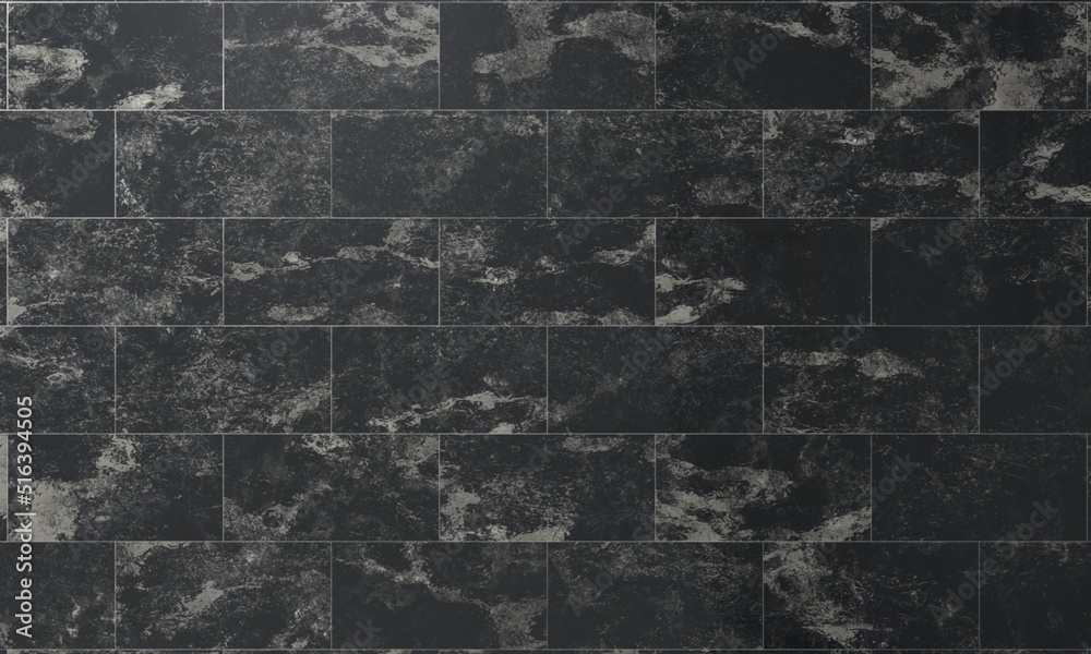 Obraz premium black tile wall texture background, Wall and floor pattern