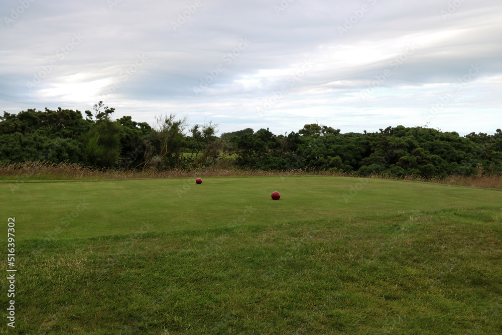 Tee Area with Tee Markers at a Country Golf Course Tee Area with Tee Markers at a Country Golf Course