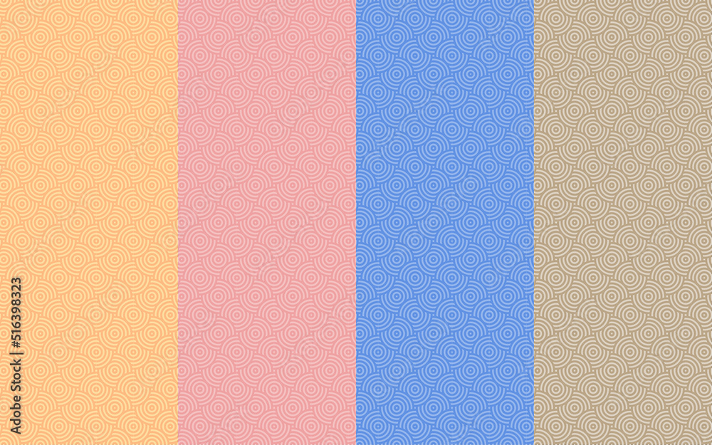 Fototapeta premium Chinese Seamless Pattern Background Set