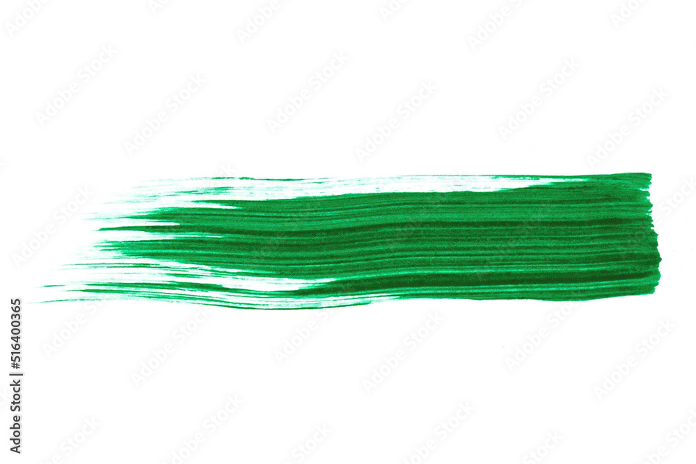 smear of green paint on white background