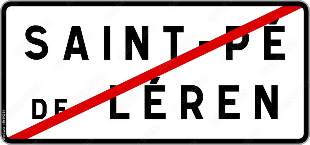 Panneau sortie ville agglomération Saint-Pé-de-Léren / Town exit sign Saint-Pé-de-Léren