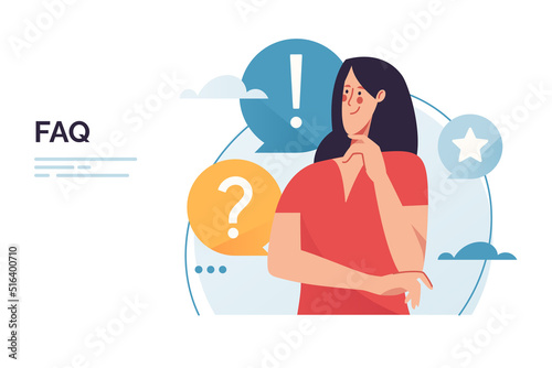 Vector illustration on the subject of customer online communication, questions and answers, support service