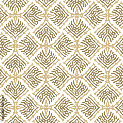 Deco seamless pattern. Beautiful ornamental vector background. Greek golden elegant arabic style ornaments with greek key, meanders. Trendy ornate isolated design on white. Endless patterned texture