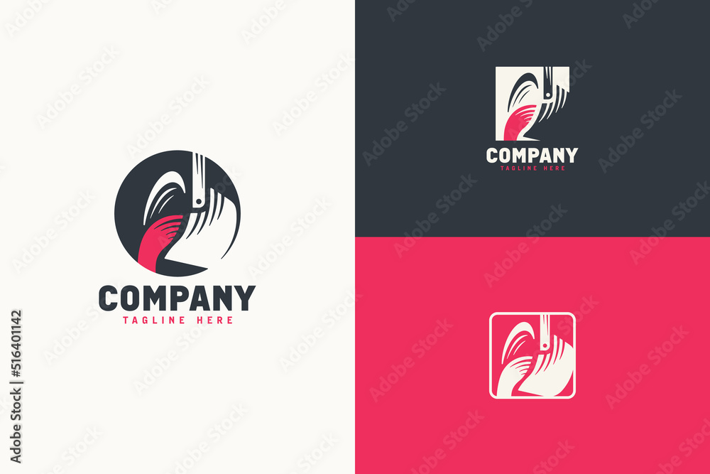 abstract heavy foundry logo set