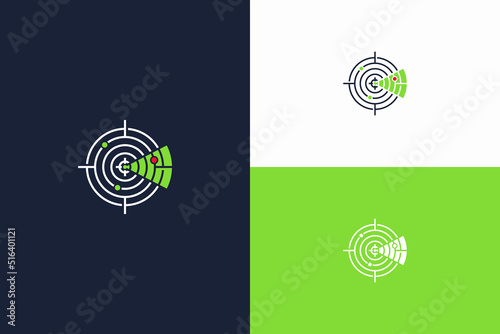 abstract cyberspace radar logo vector