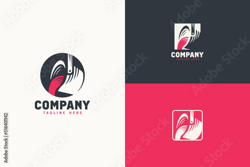 abstract heavy foundry logo set