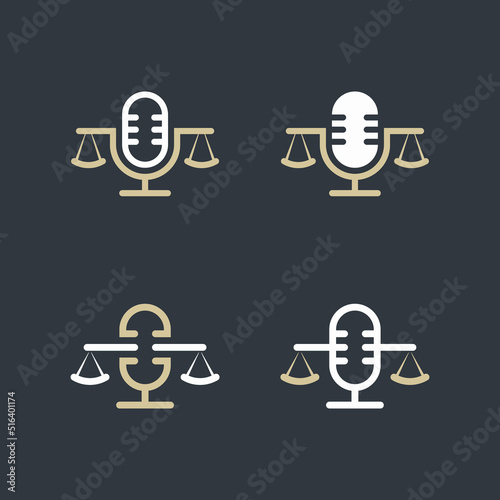 abstract logo libra podcast set