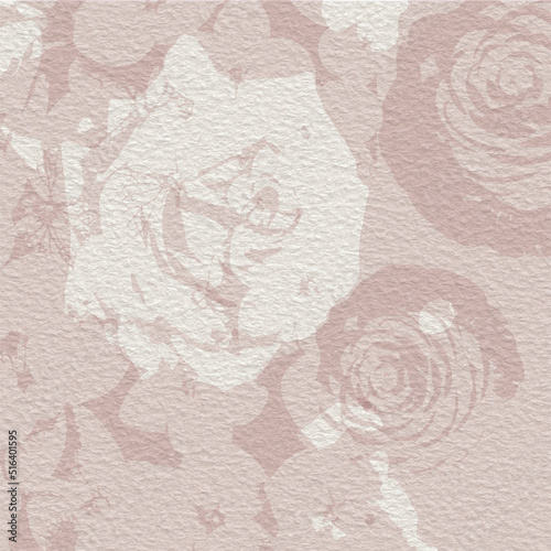 Fototapeta Naklejka Na Ścianę i Meble -  Delicate watercolor botanical digital paper floral background in soft basic nude beige tones