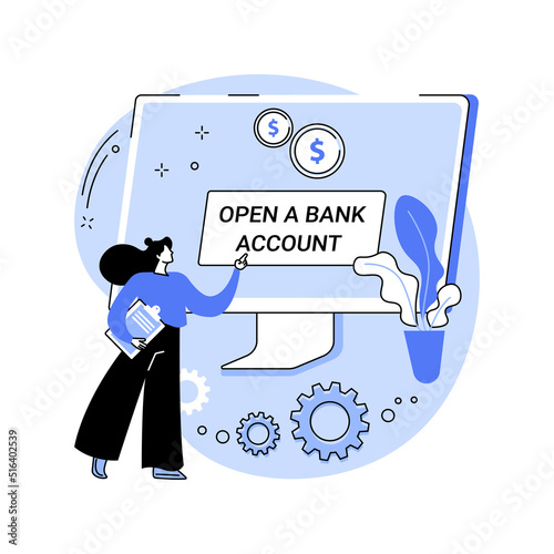 Open bank account online isolated cartoon vector illustrations.