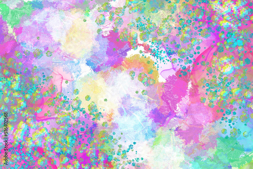 Holographic and colorful smudges. Confetti background © Jally Design
