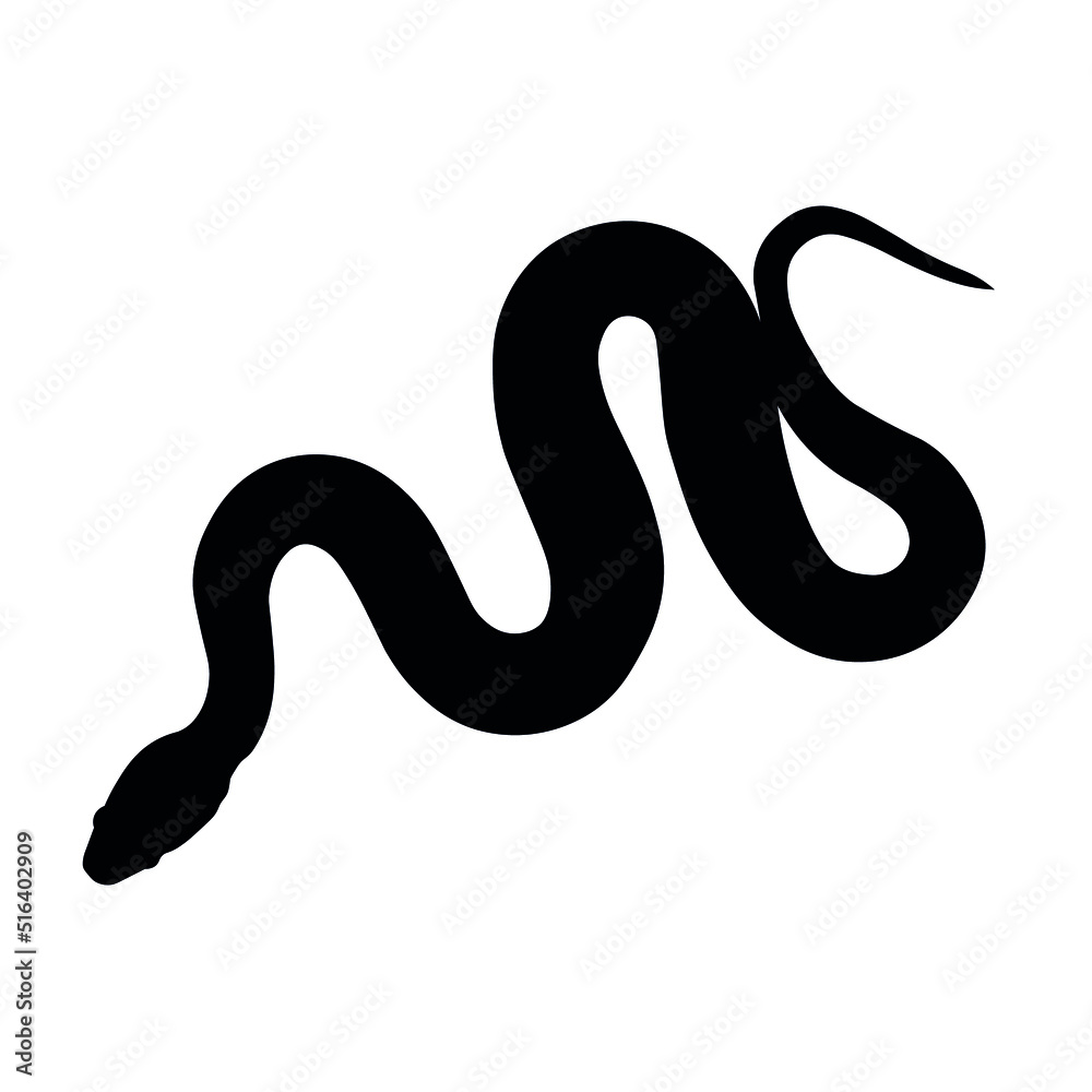 Viper silhuette, snake contour isolaited vector design. Viper silhuette, snake contour isolaited vector design.