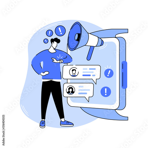 Social media notifications on smartwatch isolated cartoon vector illustrations.