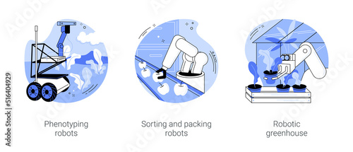 Automation in agriculture isolated cartoon vector illustrations se