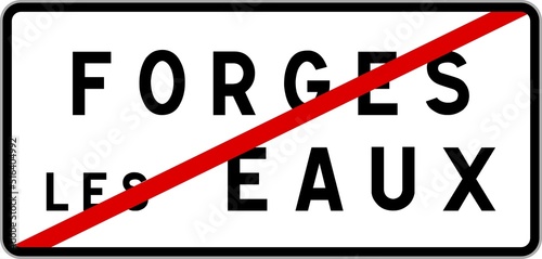 Panneau sortie ville agglomération Forges-les-Eaux / Town exit sign Forges-les-Eaux