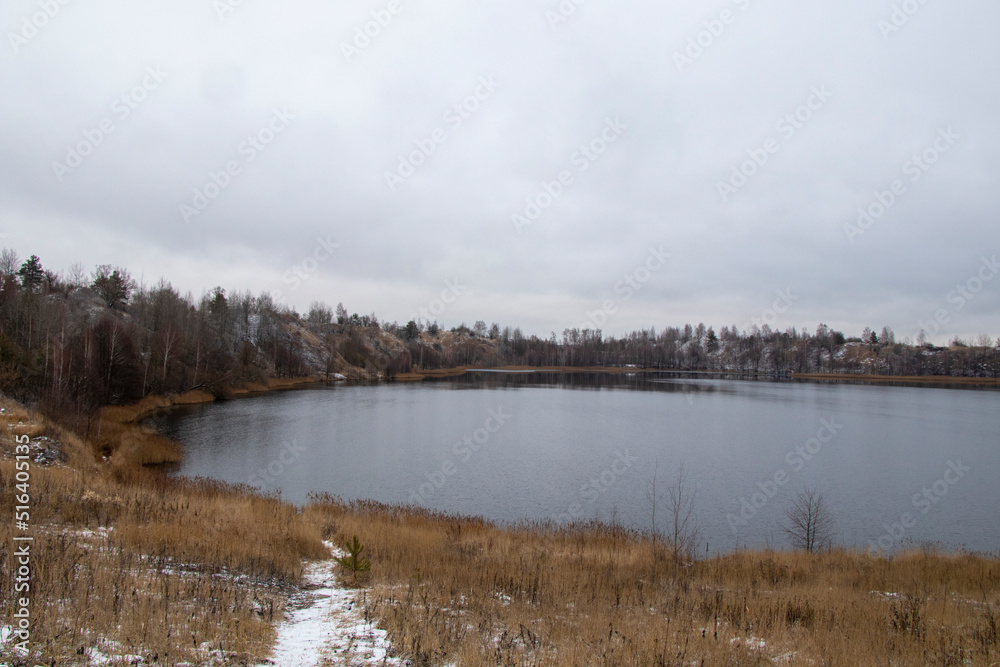 view of the lake in early winter
