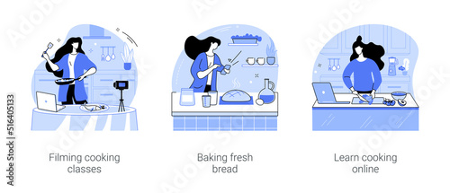 Learn cooking isolated cartoon vector illustrations se