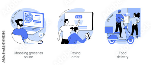 Buying groceries online isolated cartoon vector illustrations se