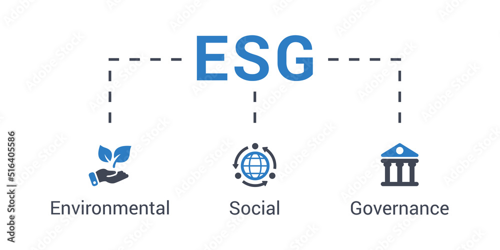 ESG vector illustration concept of environmental, social and governance with icons