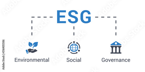 ESG vector illustration concept of environmental, social and governance with icons