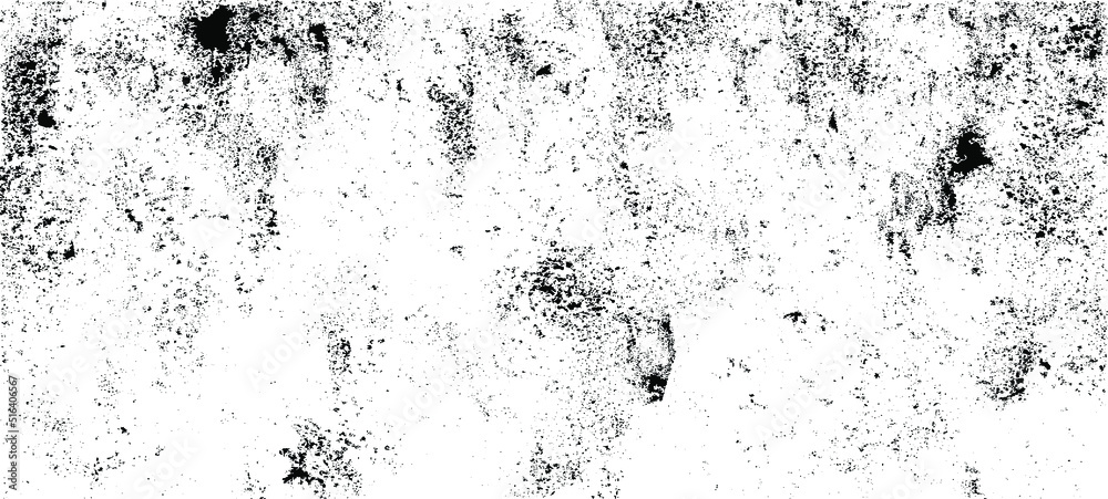 Fototapeta premium Monochrome texture composed of irregular graphic elements. Distressed uneven grunge background. Abstract vector illustration. Overlay for interesting effect and depth. Isolated on white background.