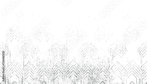 Monochrome texture composed of irregular graphic elements. Distressed uneven grunge background. Abstract vector illustration. Overlay for interesting effect and depth. Isolated on white background.