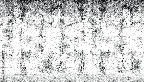 Monochrome texture composed of irregular graphic elements. Distressed uneven grunge background. Abstract vector illustration. Overlay for interesting effect and depth. Isolated on white background.