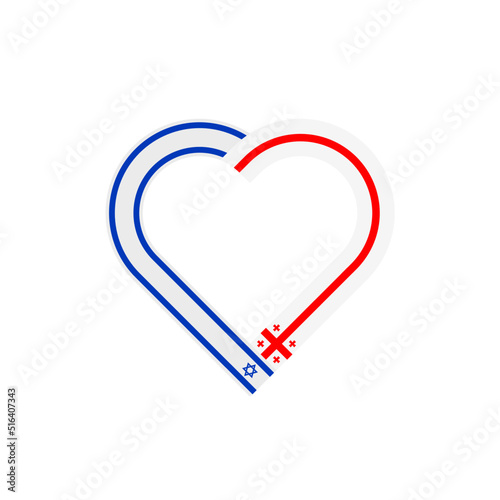 unity concept. heart ribbon icon of israel and georgia flags. vector illustration isolated on white background