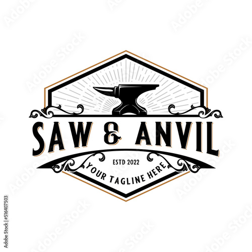 iron craft logo design with transparent background. runway concept in vintage style
