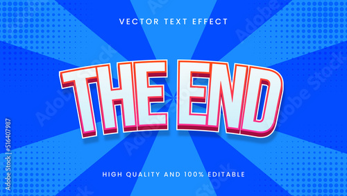 the end 3d editable text effect font style