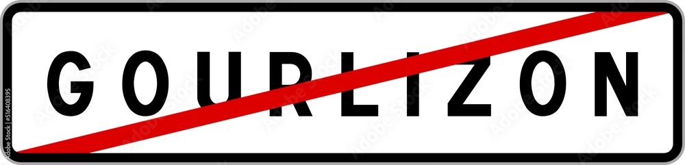 Panneau sortie ville agglomération Gourlizon / Town exit sign Gourlizon Panneau sortie ville agglomération Gourlizon / Town exit sign Gourlizon