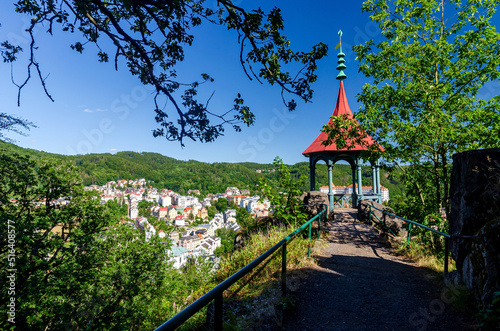 Fototapet Gloriette near the Deer Jump Lookout with an outstanding view over Karlovy Vary