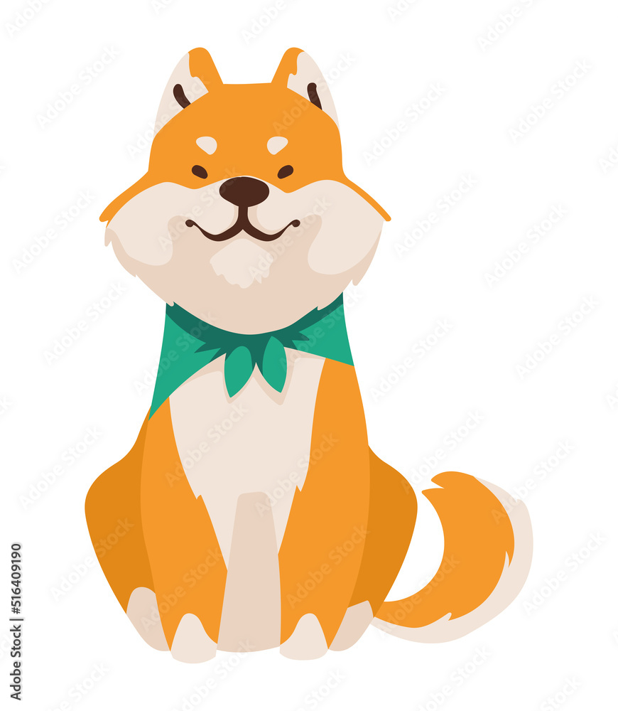 Fototapeta premium shiba inu kerchief character