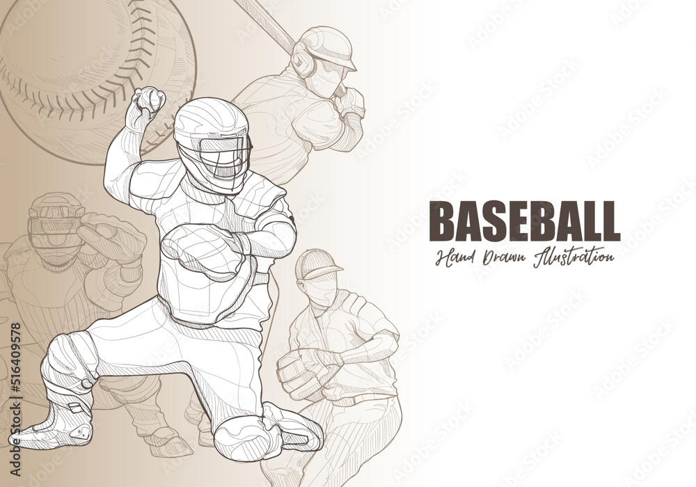 Fototapeta premium baseball player vector illustration. sport background design. baseball wallpaper