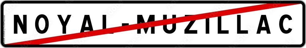 Panneau sortie ville agglomération Noyal-Muzillac / Town exit sign Noyal-Muzillac Panneau sortie ville agglomération Noyal-Muzillac / Town exit sign Noyal-Muzillac