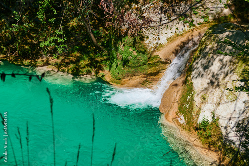 Turquoise waters in the Urederra river  Baquedano