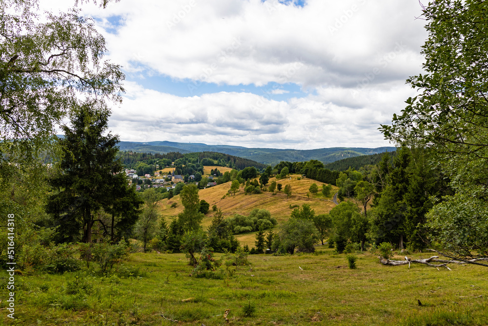 Naklejka premium view to Stutzerbach and the thuringian forest