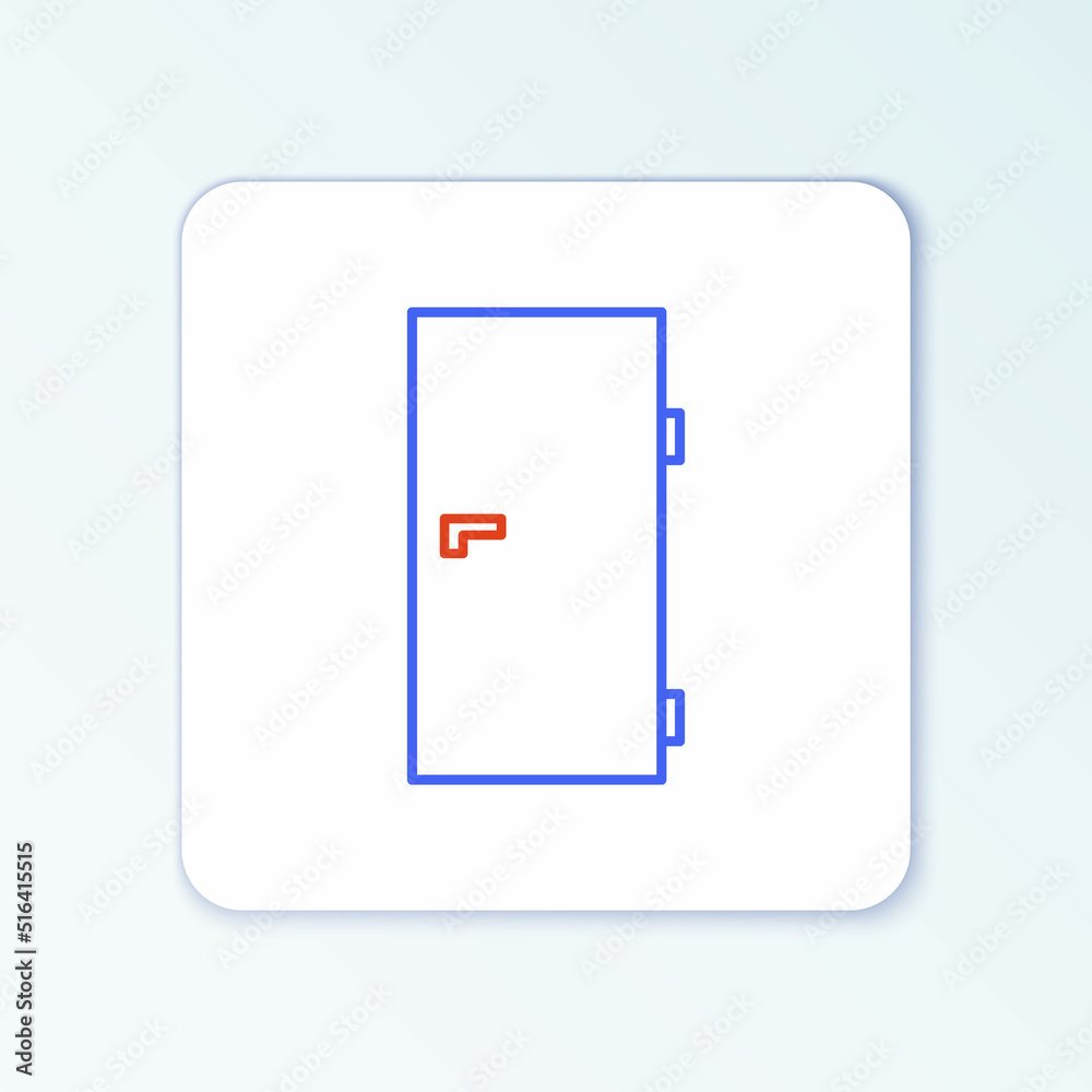 Line Closed door icon isolated on white background. Colorful outline concept. Vector Line Closed door icon isolated on white background. Colorful outline concept. Vector